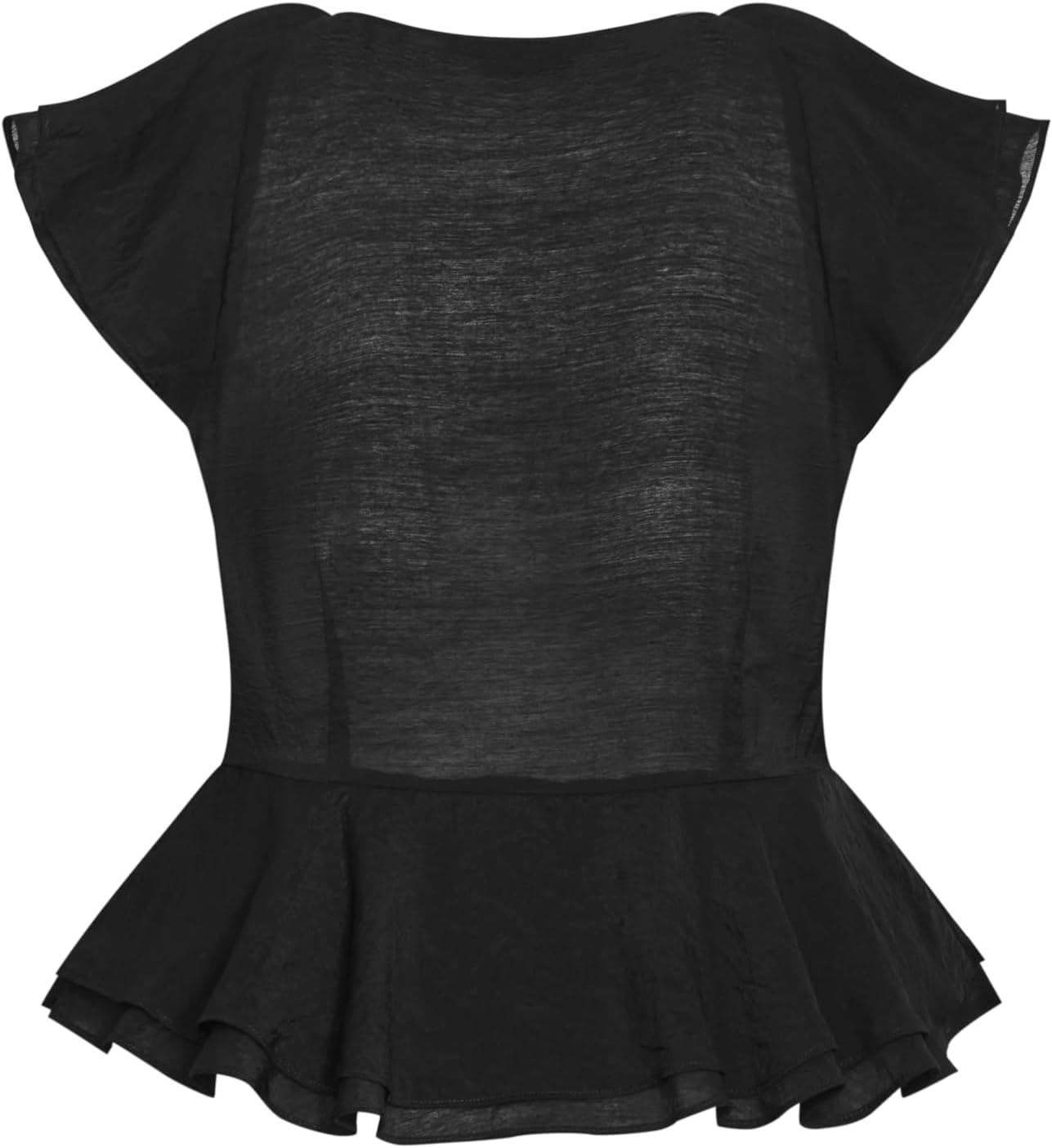 image:imageCity Chic Womens Plus Size Top Sweet RuffleBlack