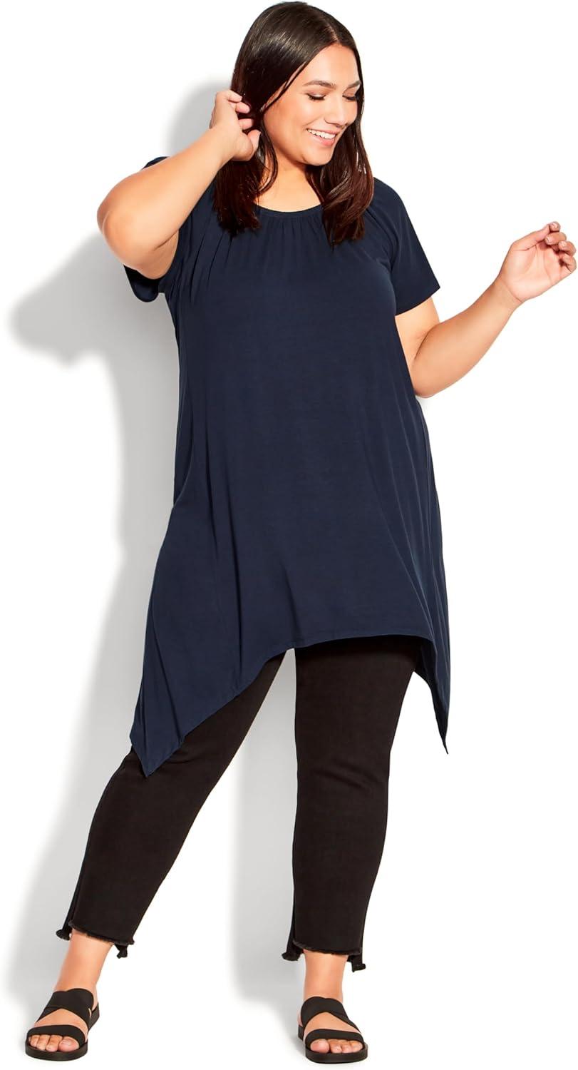 image:imageCity Chic Womens TunicHanky Hem PlainNavy