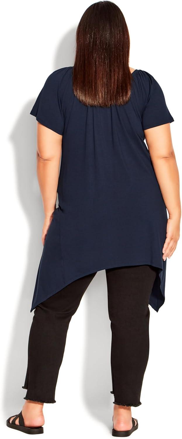 image:imageCity Chic Womens TunicHanky Hem PlainNavy