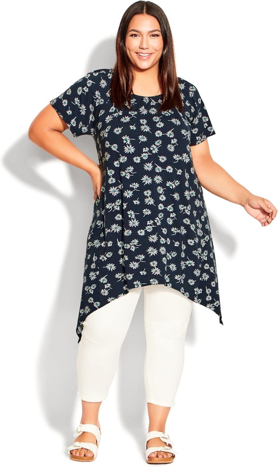 image:imageCity Chic Womens TunicHanky Hem PrintEvan Daisy