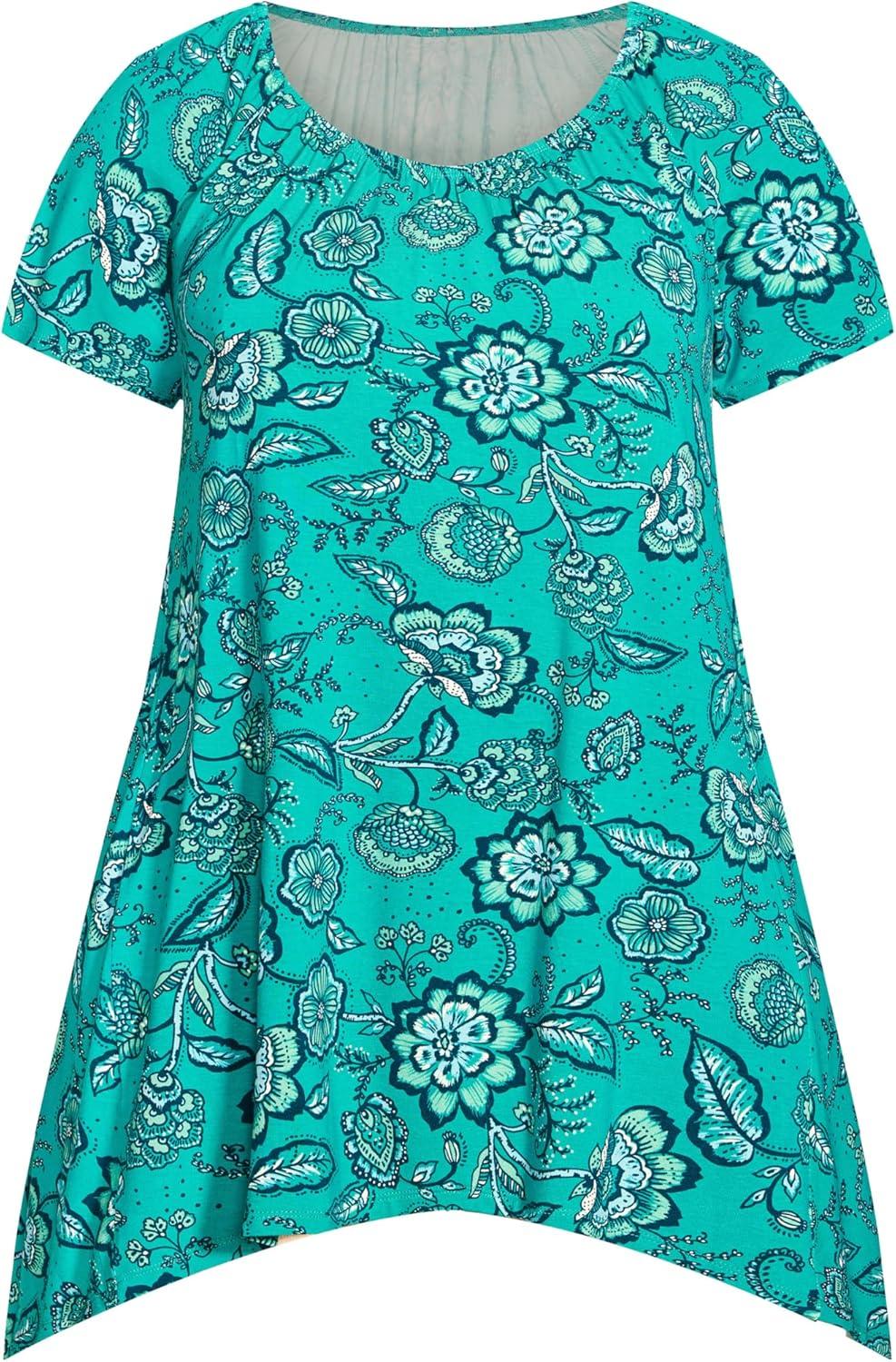 image:imageCity Chic Womens TunicHanky Hem PrintTeal Jacobeva