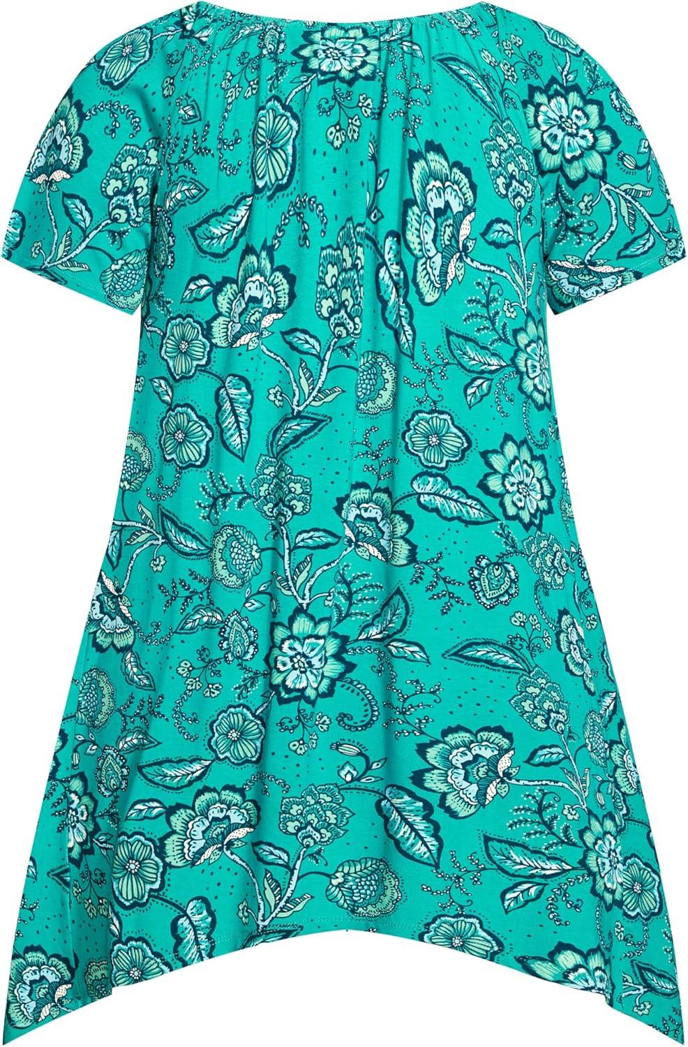 image:imageCity Chic Womens TunicHanky Hem PrintTeal Jacobeva