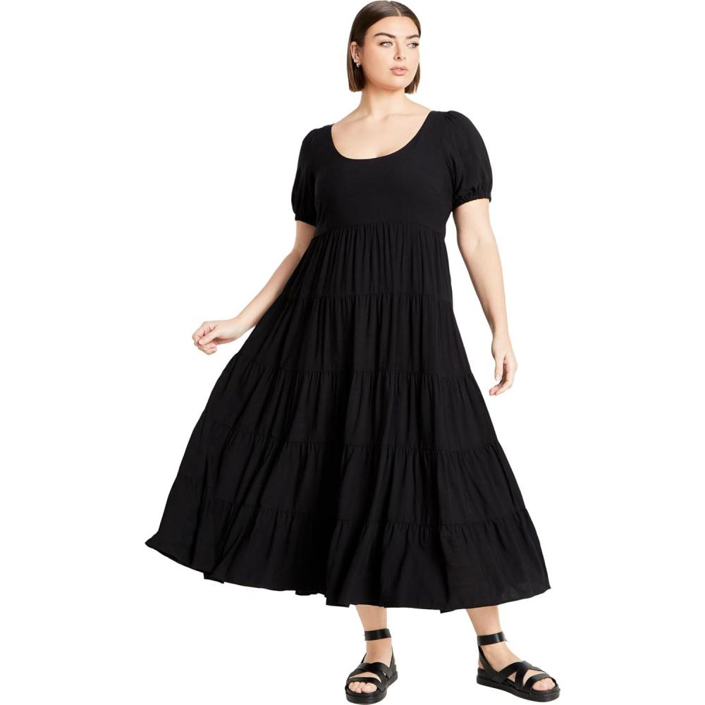 image:imageCity Chic Plus Size Dress Mila Plain DressBlack