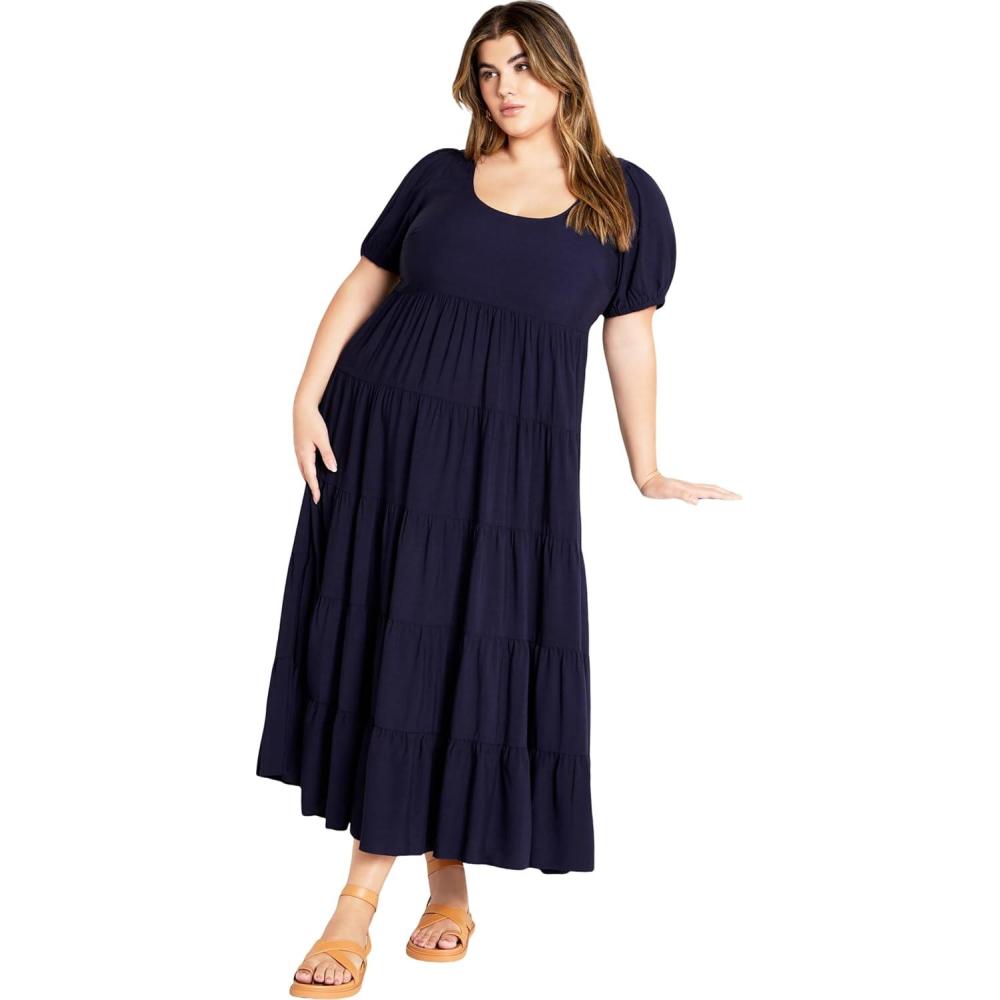 image:imageCity Chic Plus Size Dress Mila Plain DressNavy
