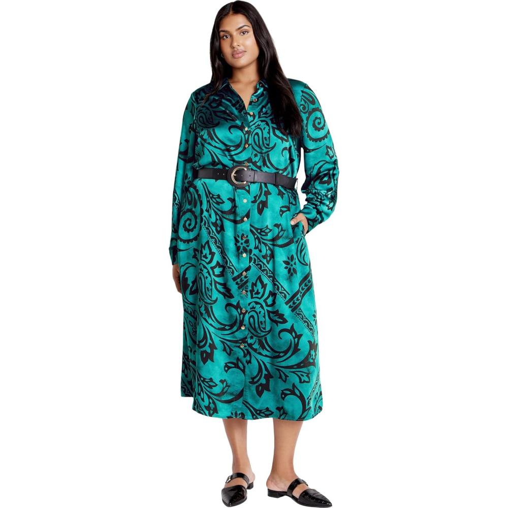 image:imageCity Chic Plus Size Dress Sienna Print DressPeacock Paisley
