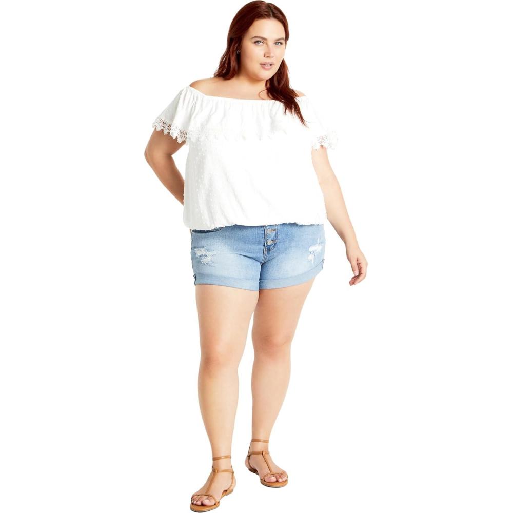 image:imageCity Chic Plus Size Top Spot Sara TopIvory