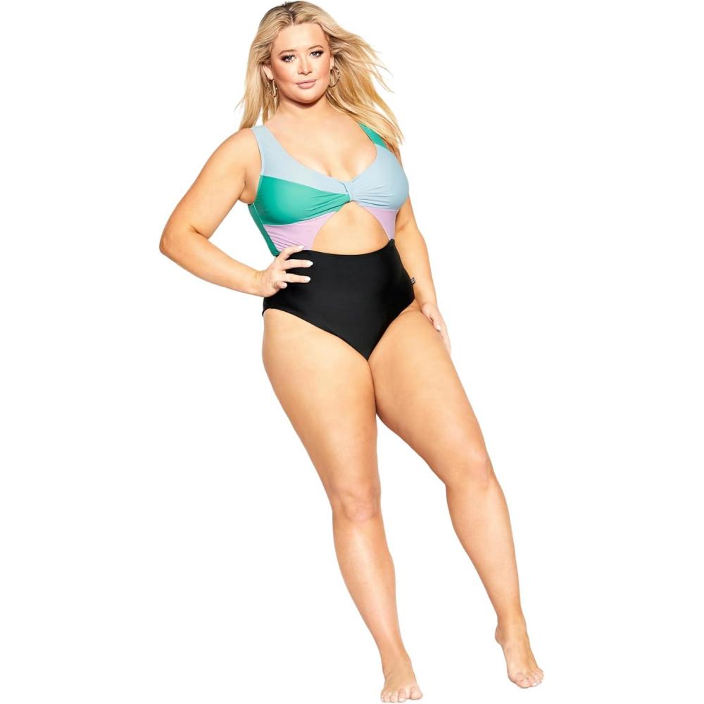 image:imageCity Chic Womens 1 PieceLulu SpliceTropical Splice