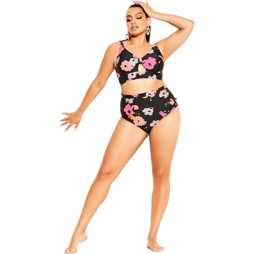 image:imageCity Chic Womens BriefIzzy Hi Waist Print BikiniFloral Print