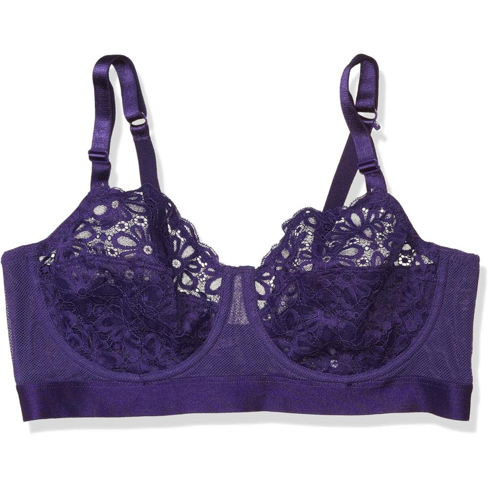 image:imageCity Chic Womens Longline Underwired Bra with Lace CupDye Violet