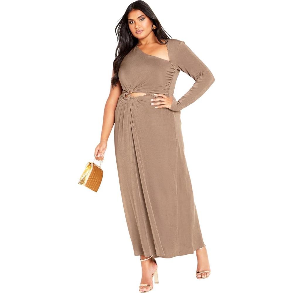 image:imageCity Chic Womens Paola Maxi DressMocha