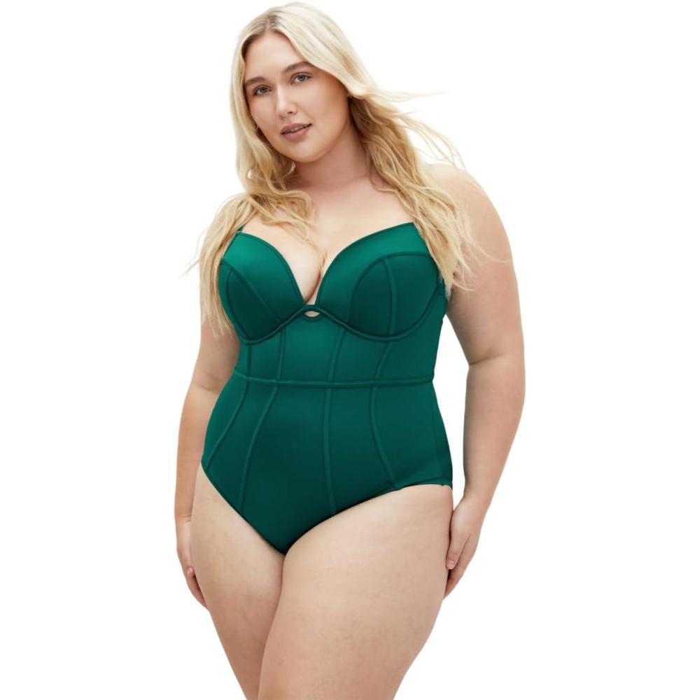 image:imageCity Chic Womens Plus Size 1 Piece  Grenada UnderwireEmerald