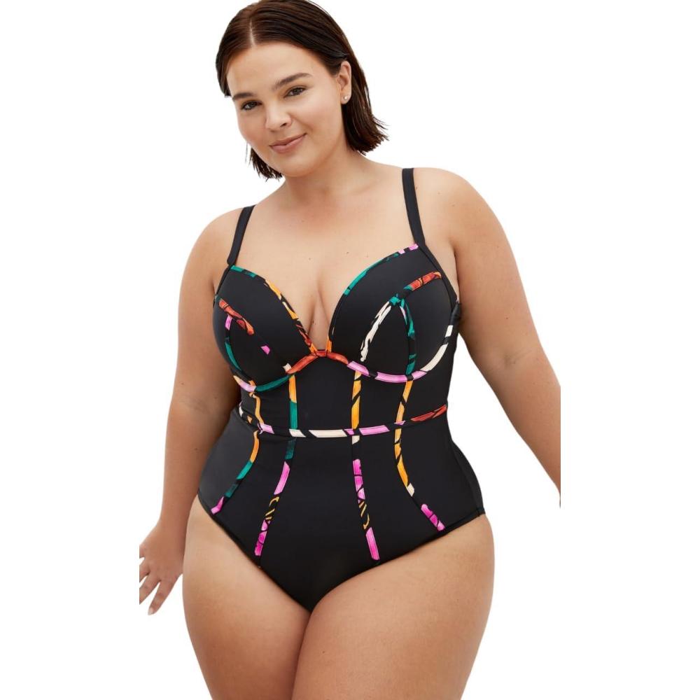image:imageCity Chic Womens Plus Size 1 Piece  Maui Underwire PrintMaui Floral Prt