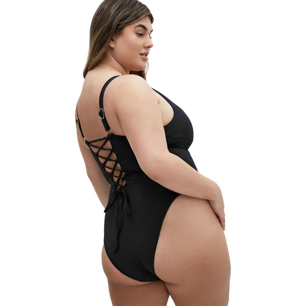 image:imageCity Chic Womens Plus Size 1 Piece Swimsuit  VigoBlack