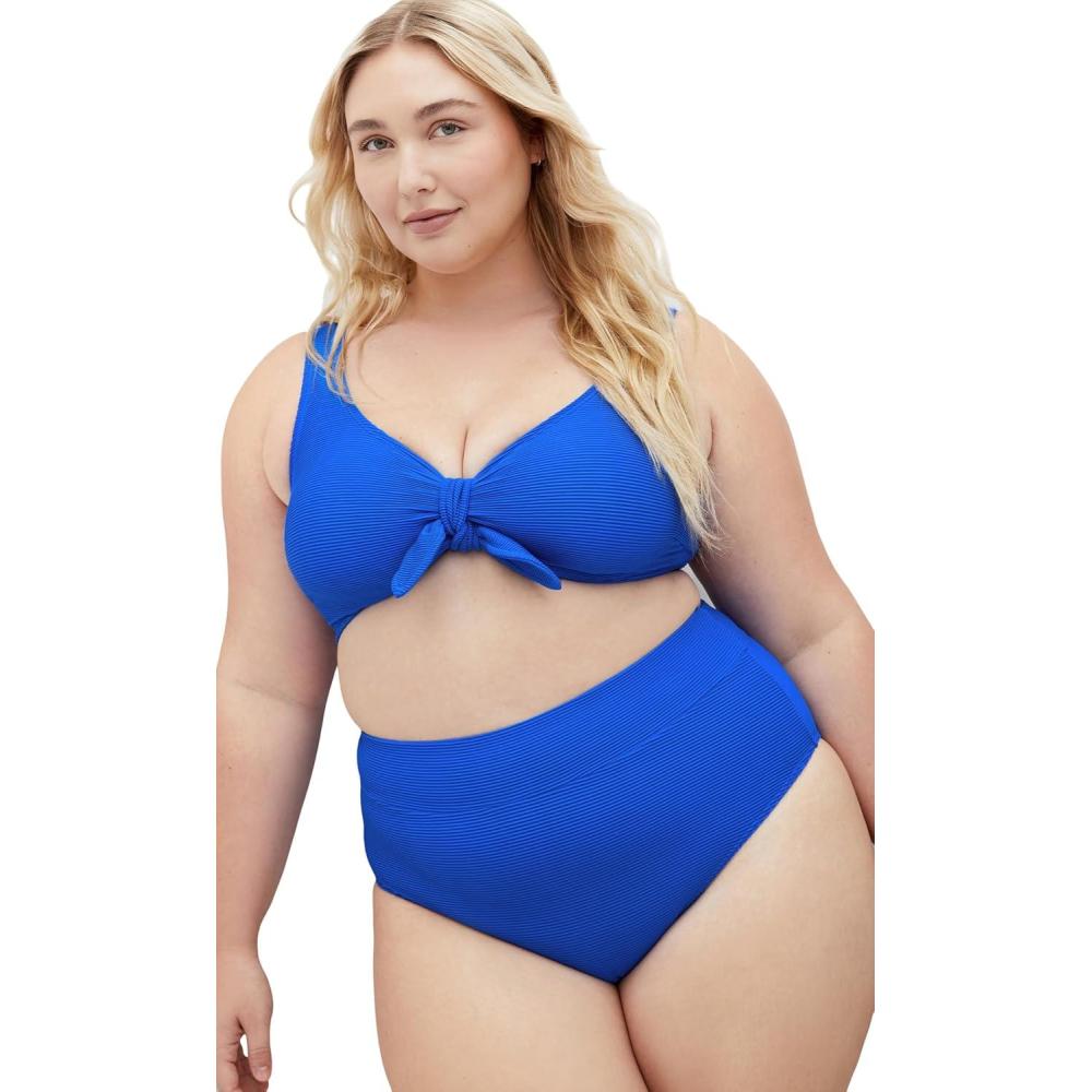 image:imageCity Chic Womens Plus Size Bikini  Valencia Hi WaistCobalt Blue