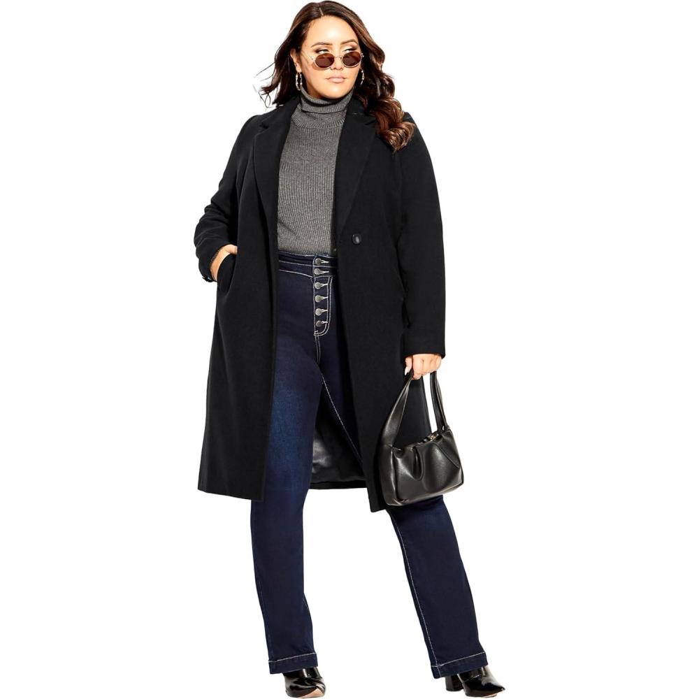 image:imageCity Chic Womens Plus Size Coat Effortless ChicBlack