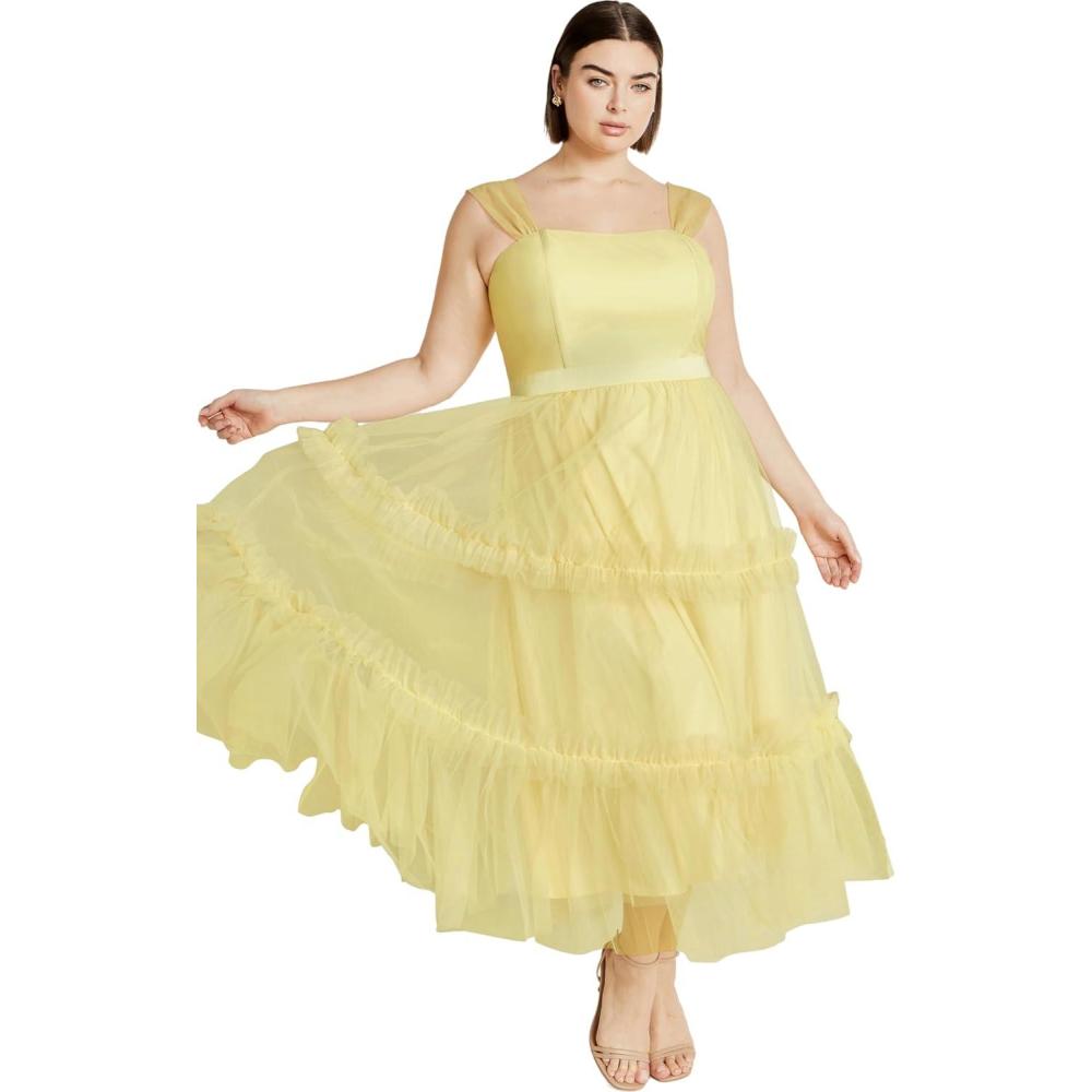 image:imageCity Chic Womens Plus Size Cocktail Dress Charming MidiYellow