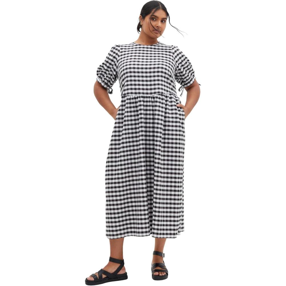 image:imageCity Chic Womens Plus Size Dress  Valley MaxiBlk Gingham