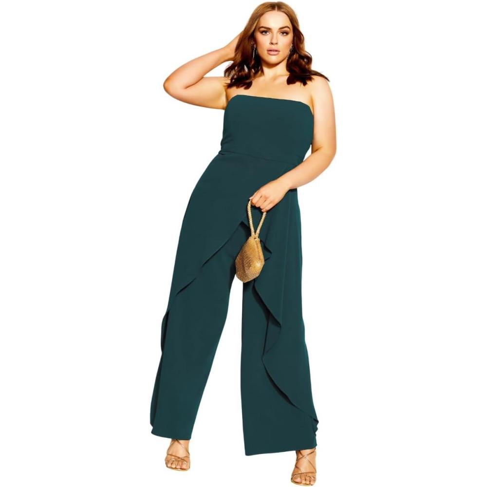 image:imageCity Chic Womens Plus Size Jumpsuit Attract FFEmerald