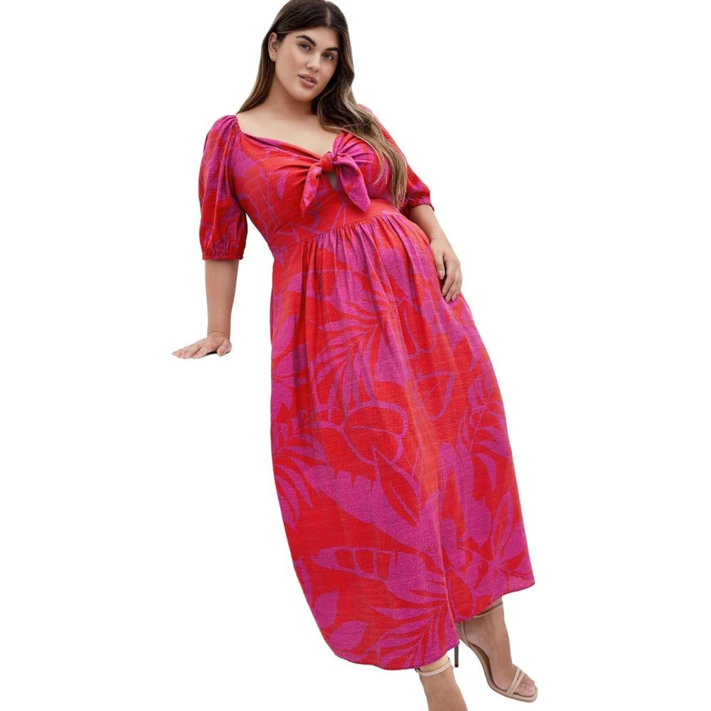 image:imageCity Chic Womens Plus Size Maxi Dress Bella PrintPink Tropicana