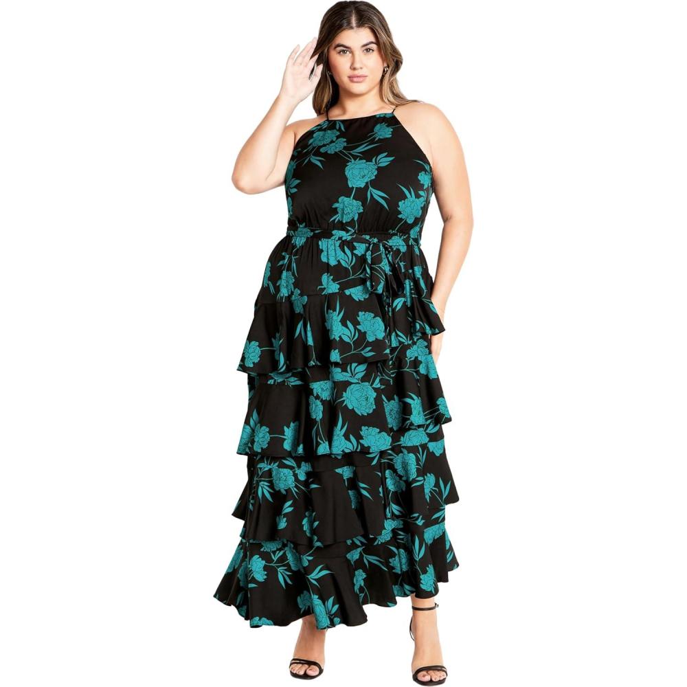 image:imageCity Chic Womens Plus Size Maxi Dress  Joelle PrintAquarelle