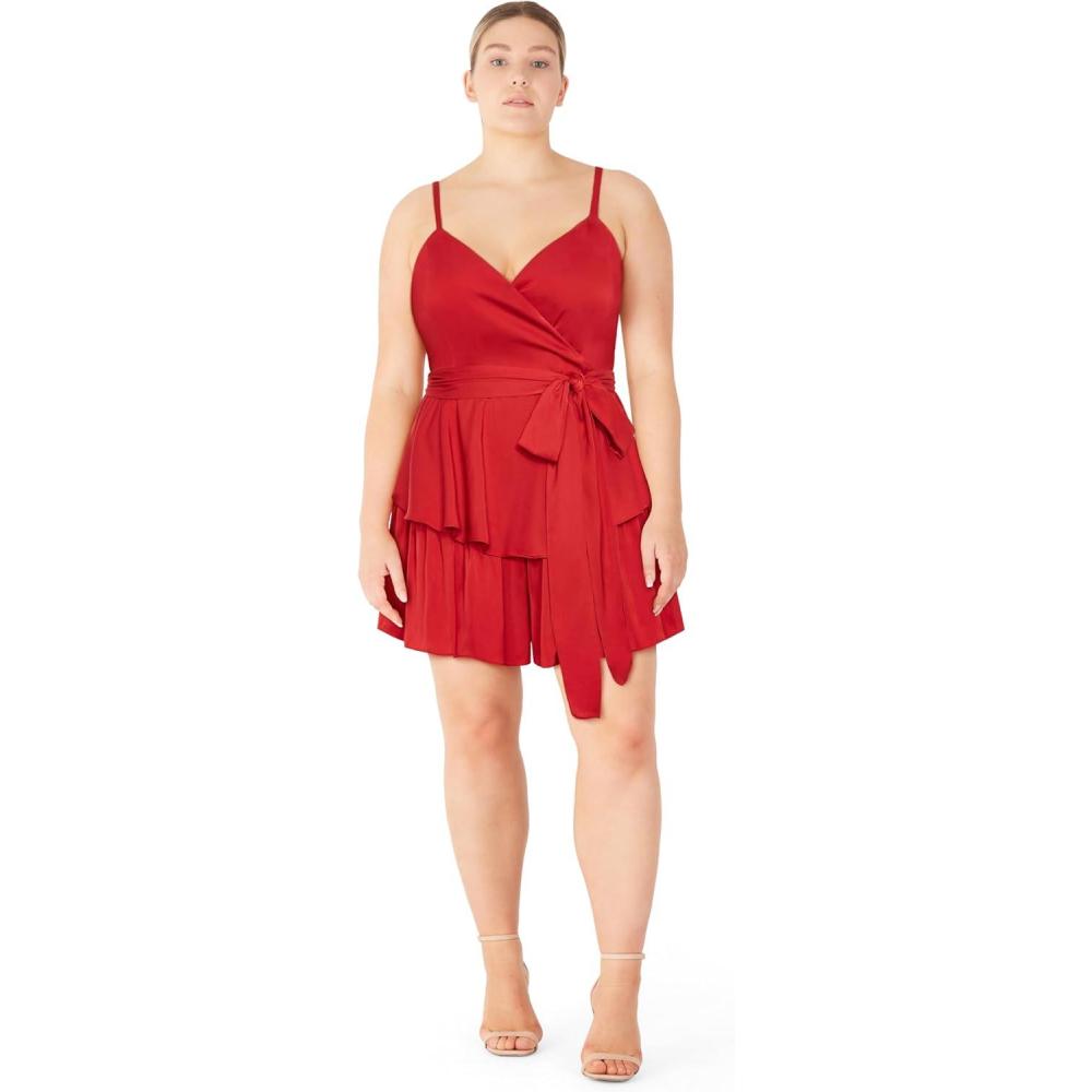 image:imageCity Chic Womens Plus Size Playsuit Fest WrapRed