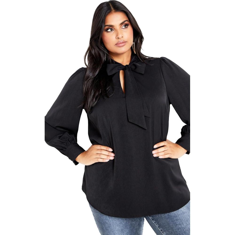 image:imageCity Chic Womens Plus Size Top  In AweBlack