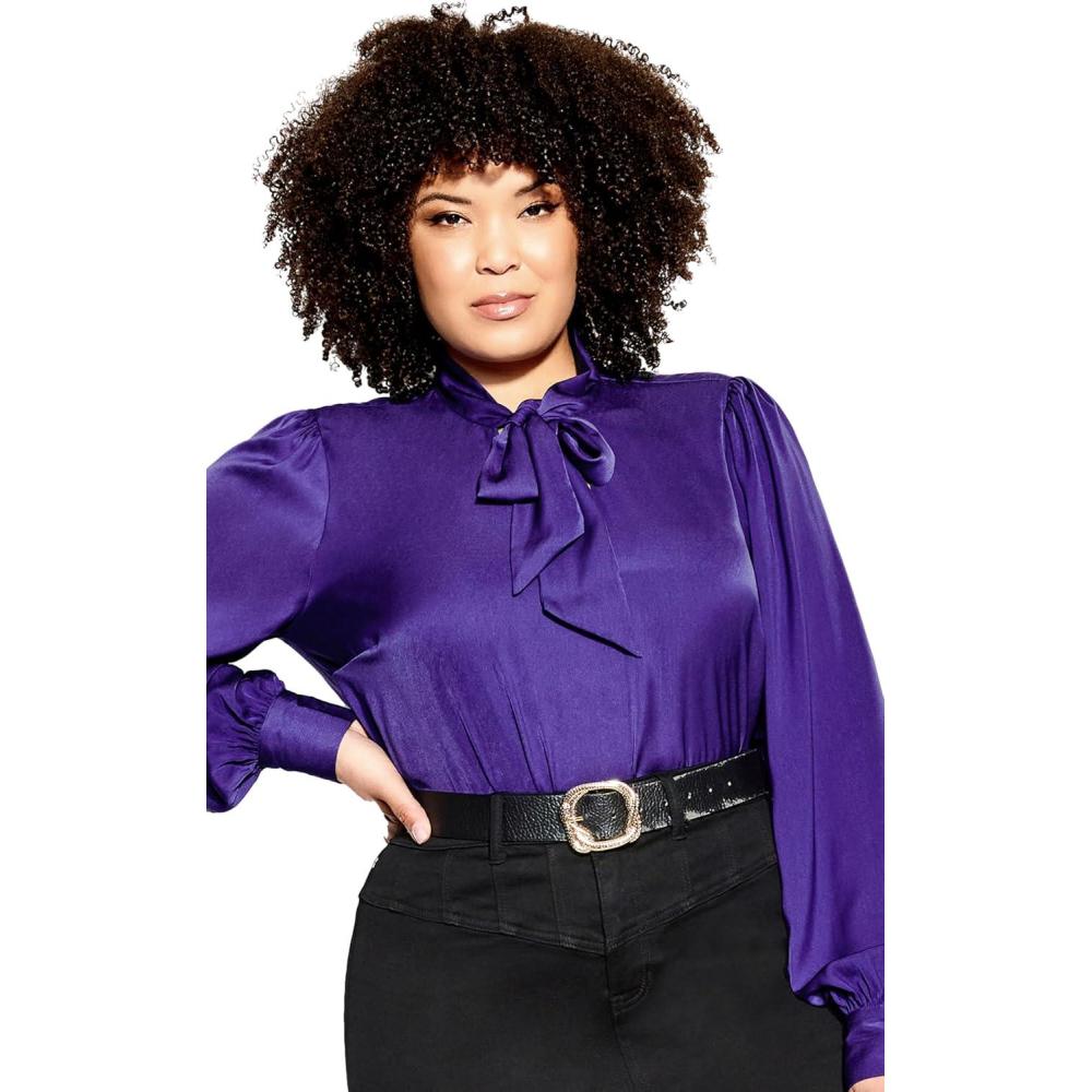 image:imageCity Chic Womens Plus Size Top In AweRoyal Purple