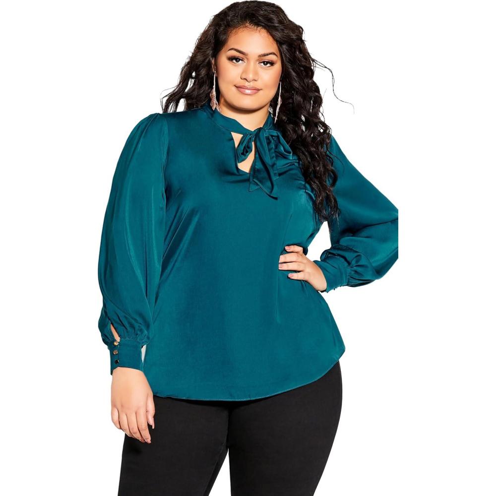 image:imageCity Chic Womens Plus Size Top In AweTeal