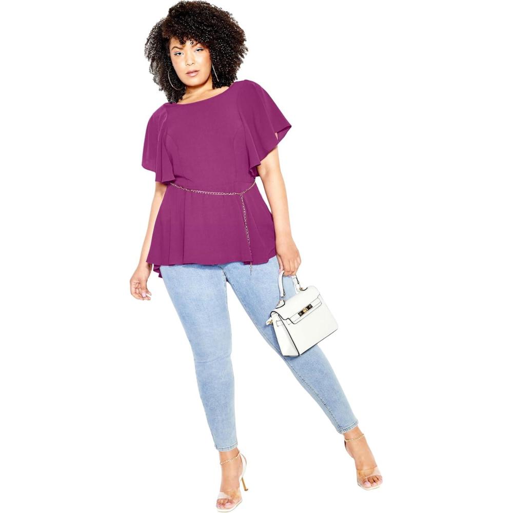 image:imageCity Chic Womens Plus Size Top Romantic MoodMagenta