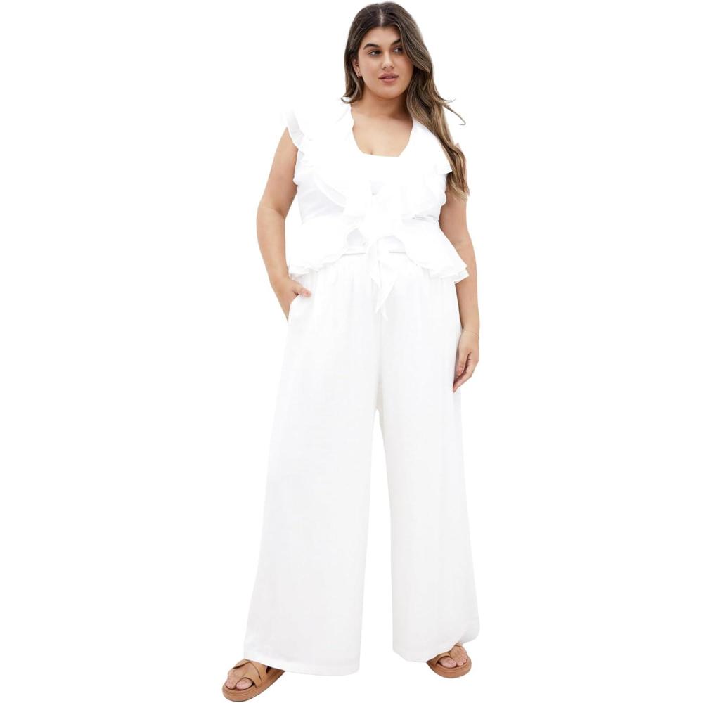 image:imageCity Chic Womens Plus Size Top Sweet RuffleIvory