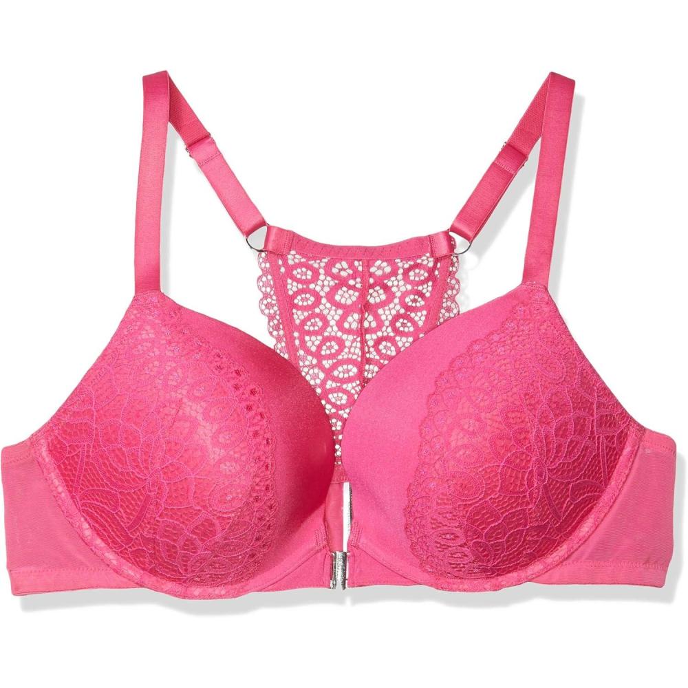 image:imageCity Chic Womens Push Up Style Bra with Front Clasp and Lace DetailB Hot Pink