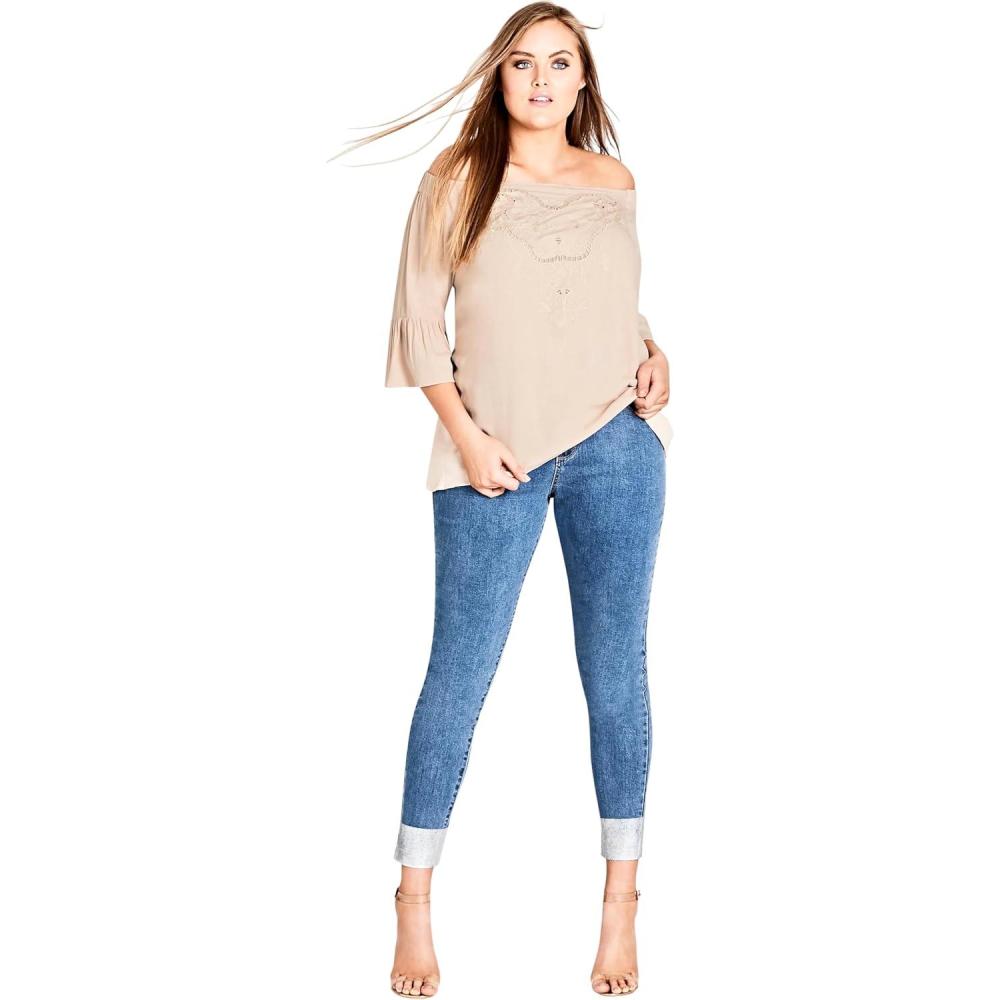 image:imageCity Chic Womens Top Festival FunEcru