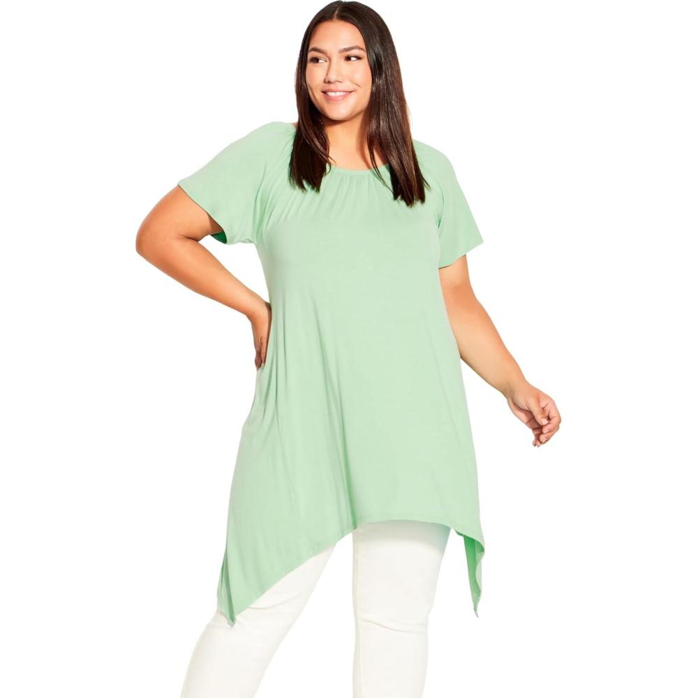 image:imageCity Chic Womens TunicHanky Hem PlainSage