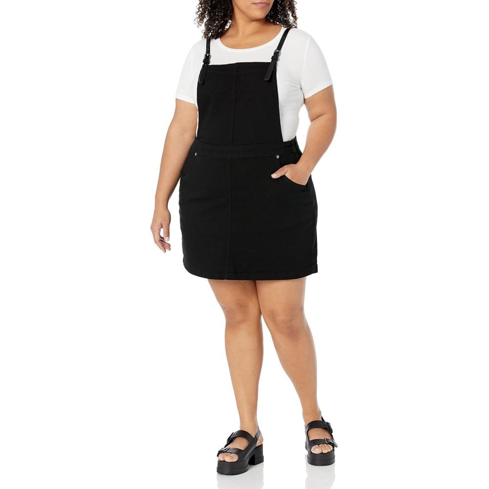 image:imageCity Chic womens Plus Size Denim PinaforeBlack