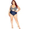 image:imageCity Chic CCX Womens Plus Size 1 Piece  Izzy PrintNavy