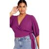 image:imageCity Chic Plus Size Top Tie Kiki TopMagenta