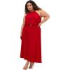 image:imageCity Chic Womens Plus Size Cocktail Dress  Ruby Halter Pleated MidiRed