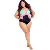 image:imageCity Chic Womens Plus Size Natalia Colour Block 1 PieceMint Multi