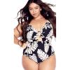 image:imageCity Chic Womens Plus Size Palma Print 1 PieceBlack Palma Prt
