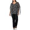 image:imageCity Chic Womens Plus Size Top Bella OverlayBlk Stencil Floral