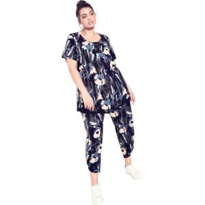 Avenue Women’s Plus Size Tunic – Mesh Contrast Print, 16