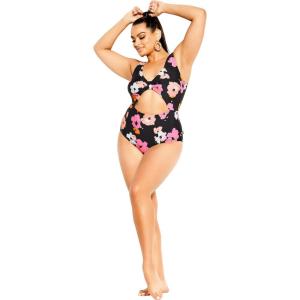 City Chic CCX Women’s Plus Size 1 Piece – Izzy Print(Floral Prt)