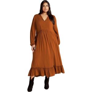 City Chic Plus Size Dress, Alena Maxi Dress(Masala)