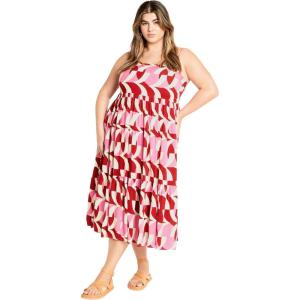 City Chic Plus Size Dress, Mystic Print Dress(Mystic)