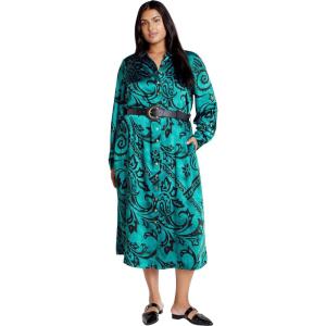 City Chic Plus Size Dress, Sienna Print Dress(Peacock Paisley)