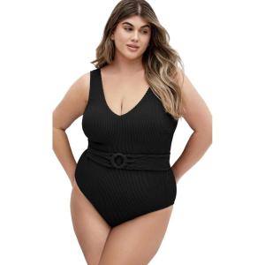 City Chic Women’s 1 Piece Swimsuit-Alicante(Black)