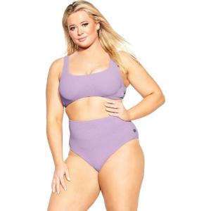 City Chic Women’s Brief-Izzy Hi Waist Bikini(Violet)