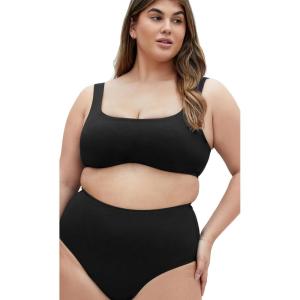 City Chic Women’s Brief-Vigo Hi Waist Bikini(Black)