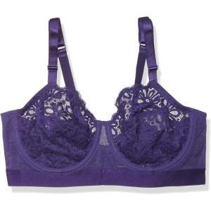 City Chic Womens Longline Underwired Bra with Lace Cup(C Violet)