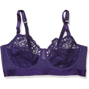 City Chic Womens Longline Underwired Bra with Lace Cup(Dye Violet)